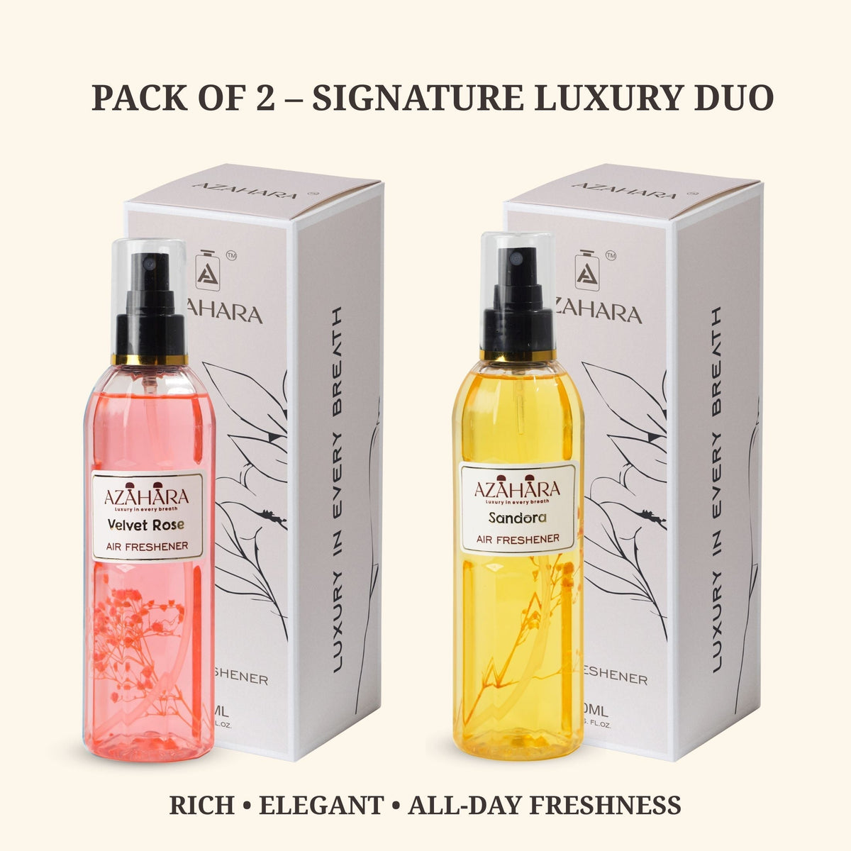 Velvet Rose & Sandora Air Freshener Combo | Pack of 2