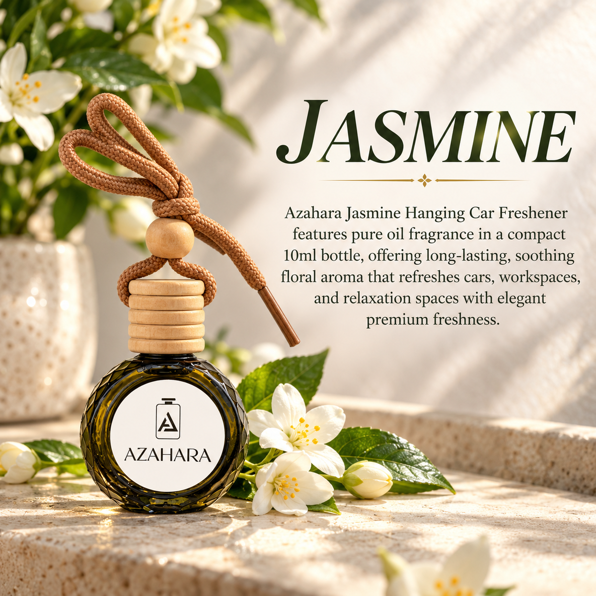Jasmine | Hanging Car Freshener | 10 ml