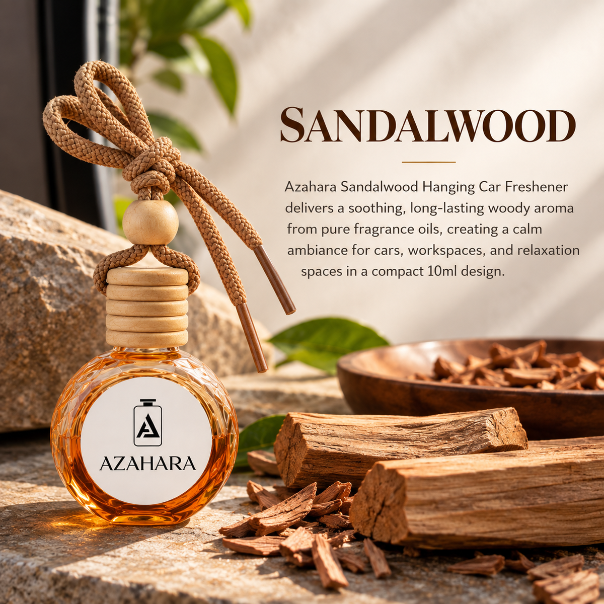 Sandalwood | Hanging Car Freshener | 10 ml